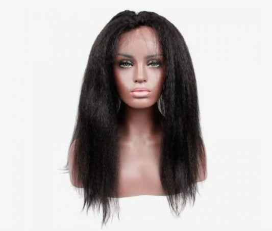6x6 Kinky Straight Transparent Closure Wig Human Hair