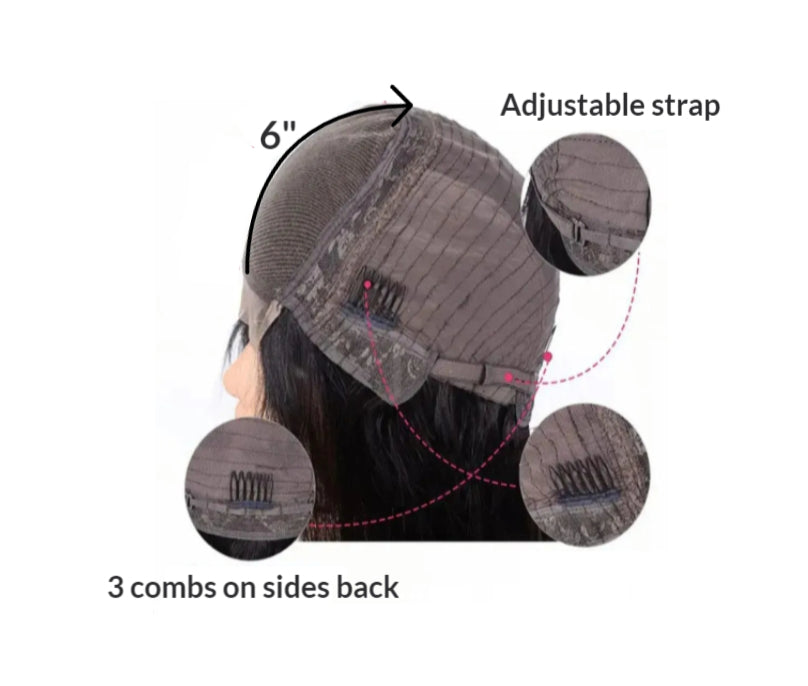 6x6 Kinky Straight Transparent Closure Wig Human Hair