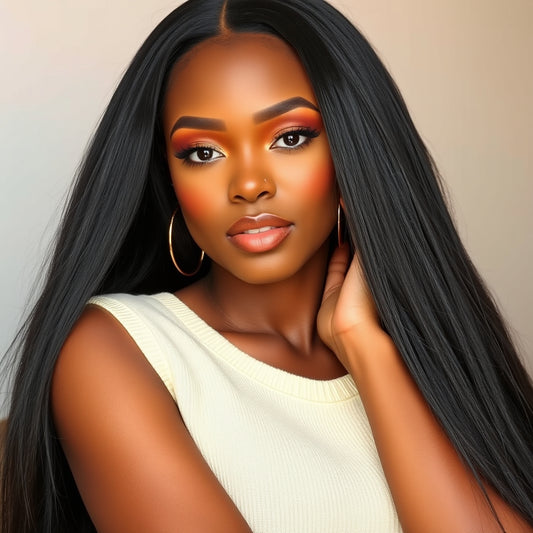 6x6 Kinky Straight Transparent Closure Wig Human Hair