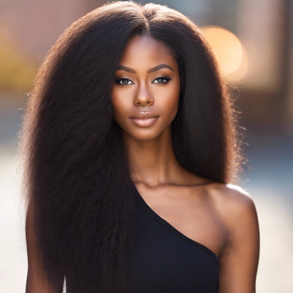 Kinky Straight 13x4 Front Lace Wig