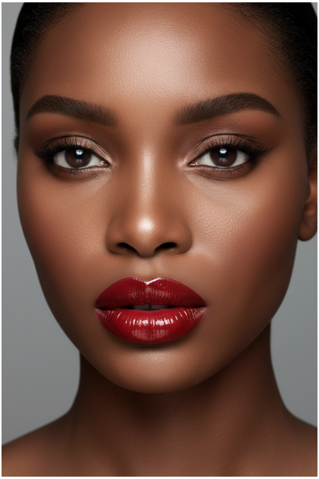 Red Matte Golden Round tube Lip Stick