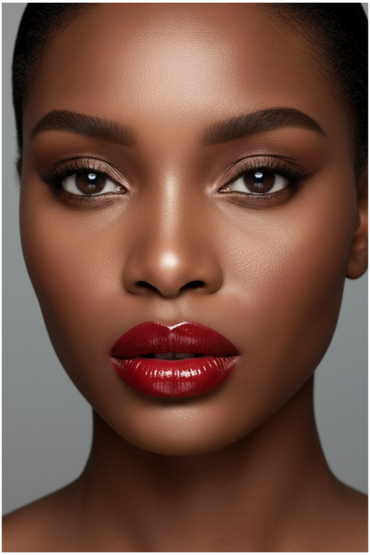 Red Matte Golden Round tube Lip Stick